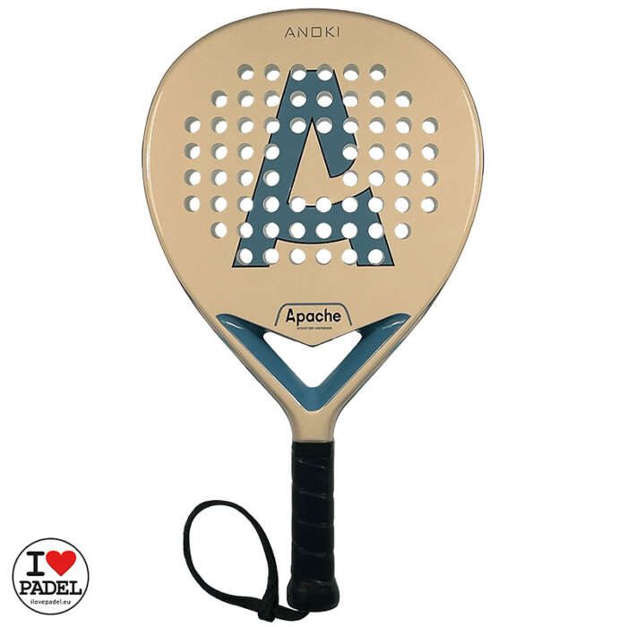 Padel Racket Apache Anoki 2023, Multipurpose and Defence for Initiation and Advanced Padel Players, Power, Control, Absorption. Best Price Quality Hand Made Spain. WPT, VIP. I Love Padel 01