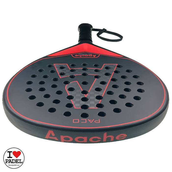 Padel Racket Apache Paco 2023, Multipurpose and Defence for Advanced and Professional Padel Players, Power, Control, Absorption. Best Price Quality Hand Made Spain. WPT, VIP. I Love Padel 03